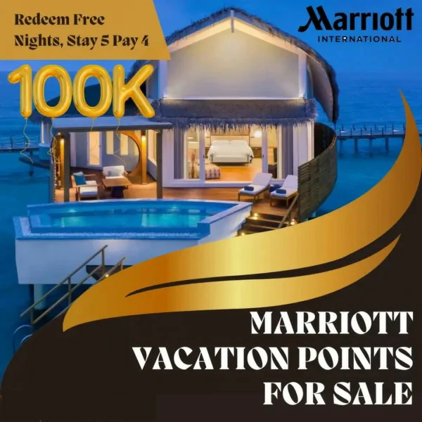 Marriott points for Sale, 100K in a Lot, Redeem Free Nights, Stay 5 Pay 4 1 Marriott points for Sale, 100K in a Lot, Redeem Free Nights, Stay 5 Pay 4